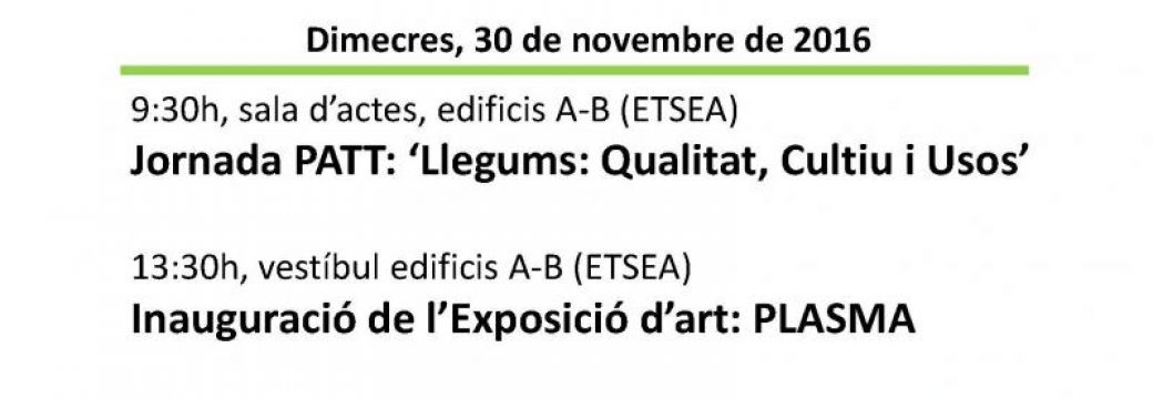 Actes commemoratius Any Internacional dels Llegums (ETSEA Lleida, 30 novembre 2016)