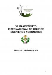 VII CAMPIONAT INTERNACIONAL DE GOLF D’ENGINYERS AGRÒNOMS (Cáceres, 4, 5 i 6 octubre 2013)
