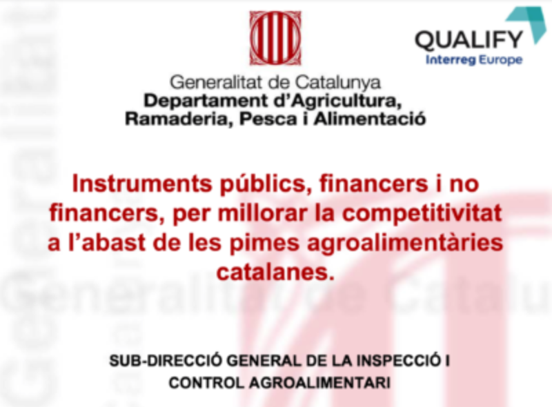 Recull dels Instruments públics per millorar la competitivitat a l’abast de les pimes agroalimentàries catalanes