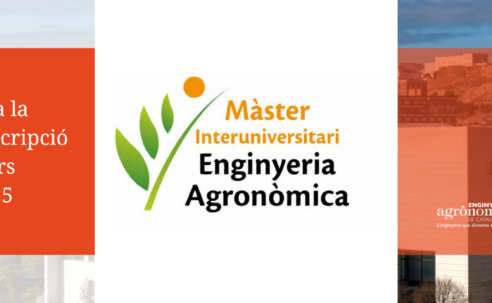 Oberta la preinscripció al Màster Oficial en Enginyeria Agronòmica (UdL-UPC-UdG-URV) pel curs 2024-25