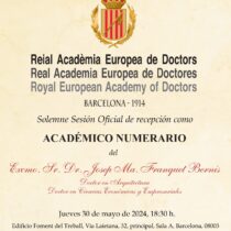 Discurs d’Ingrés del Sr. JM.Franquet a la Reial Acadèmia Europea de Doctors, que tractarà de la Planificació funcional a la Biorregió Cantàbric – Mediterrània