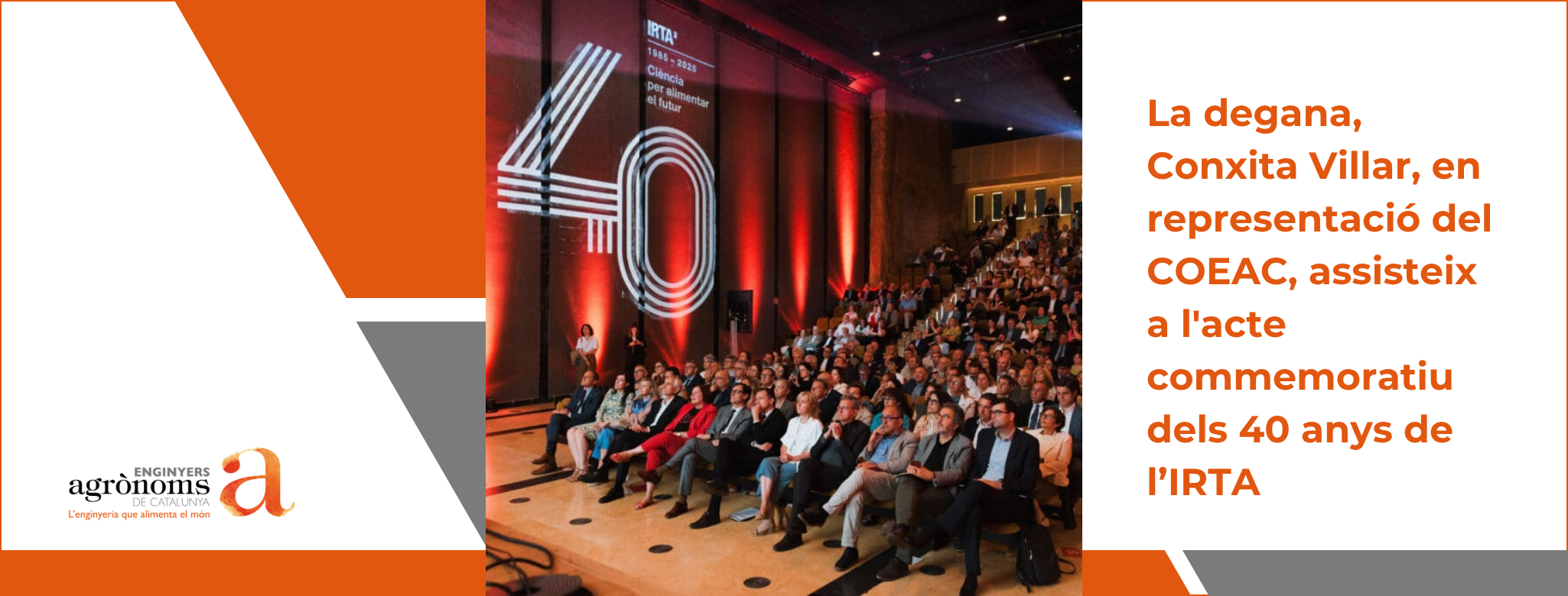 La degana, Conxita Villar, en representació del COEAC, assisteix a l’acte commemoratiu dels 40 anys de l’IRTA