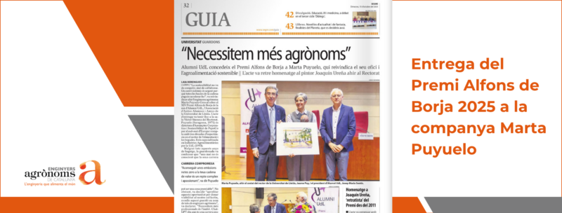 Entrega del Premi Alfons de Borja 2025 a la companya Marta Puyuelo