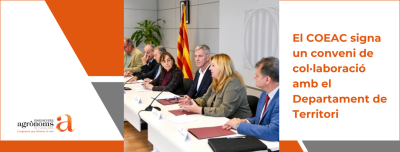 El COEAC signa un conveni de col·laboració amb el Departament de Territori, Habitatge i Transició Ecològica