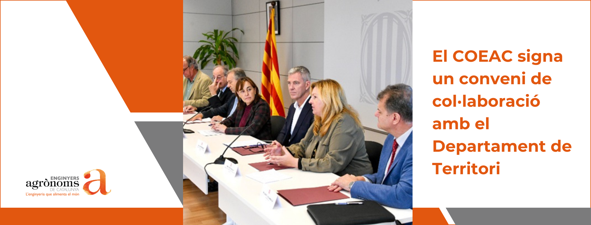 El COEAC signa un conveni de col·laboració amb el Departament de Territori, Habitatge i Transició Ecològica