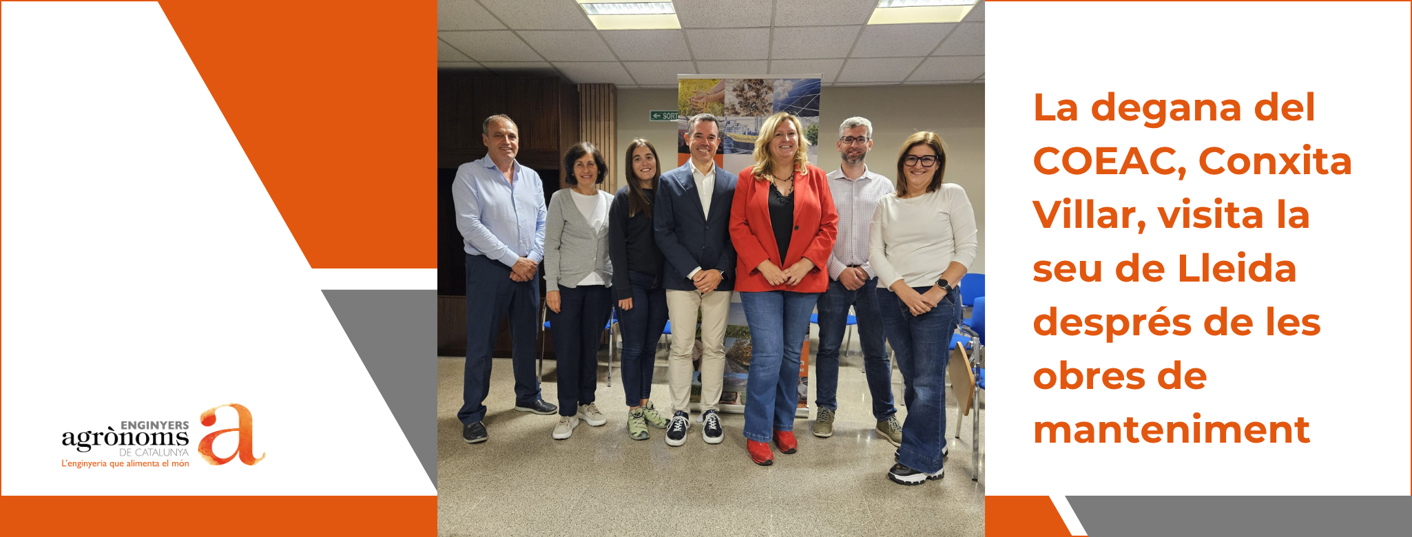 La degana del COEAC, Conxita Villar, visita la seu de Lleida després de les obres de manteniment