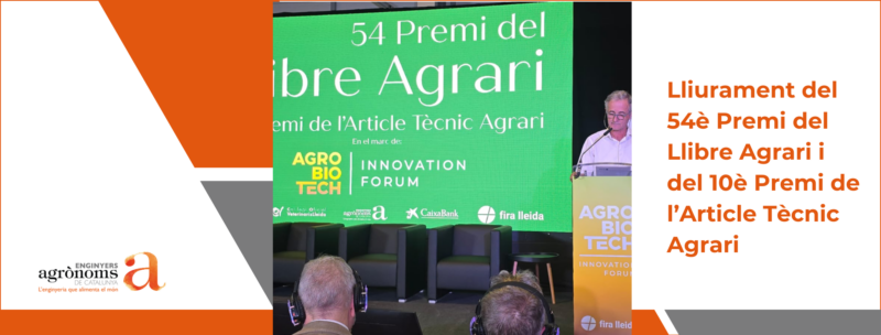 Lliurament del 54è Premi del Llibre Agrari i del 10è Premi de l’Article Tècnic Agrari