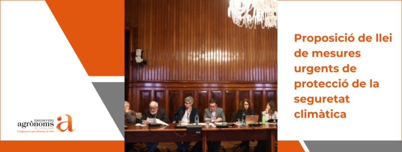 El COEAC participa en la ponència de la Proposició de llei de mesures urgents de protecció de la seguretat climàtica al Parlament de Catalunya