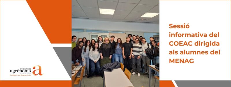 Sessió informativa del COEAC dirigida als alumnes del Màster en Enginyeria Agronòmica (MENAG)