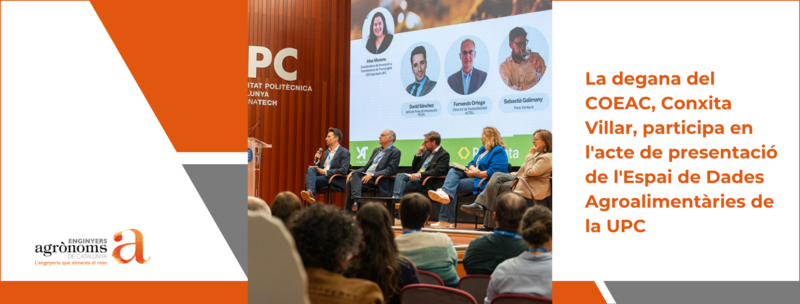 La degana del COEAC, Conxita Villar, participa en l’acte de presentació de l’Espai de Dades Agroalimentàries de la UPC