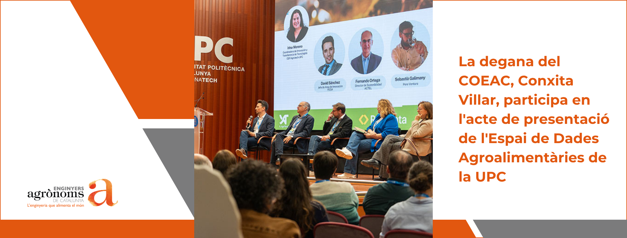 La degana del COEAC, Conxita Villar, participa en l’acte de presentació de l’Espai de Dades Agroalimentàries de la UPC