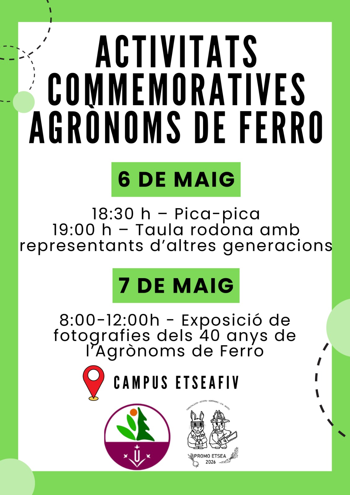 Activitats commemoratives per celebrar els 40 anys d'Agrònoms de Ferro