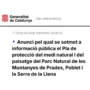 Consulta pública de la versió inicial del Pla de protecció del medi natural i del paisatge del Parc Natural de les Muntanyes de Prades, Poblet i la Serra de la Llena