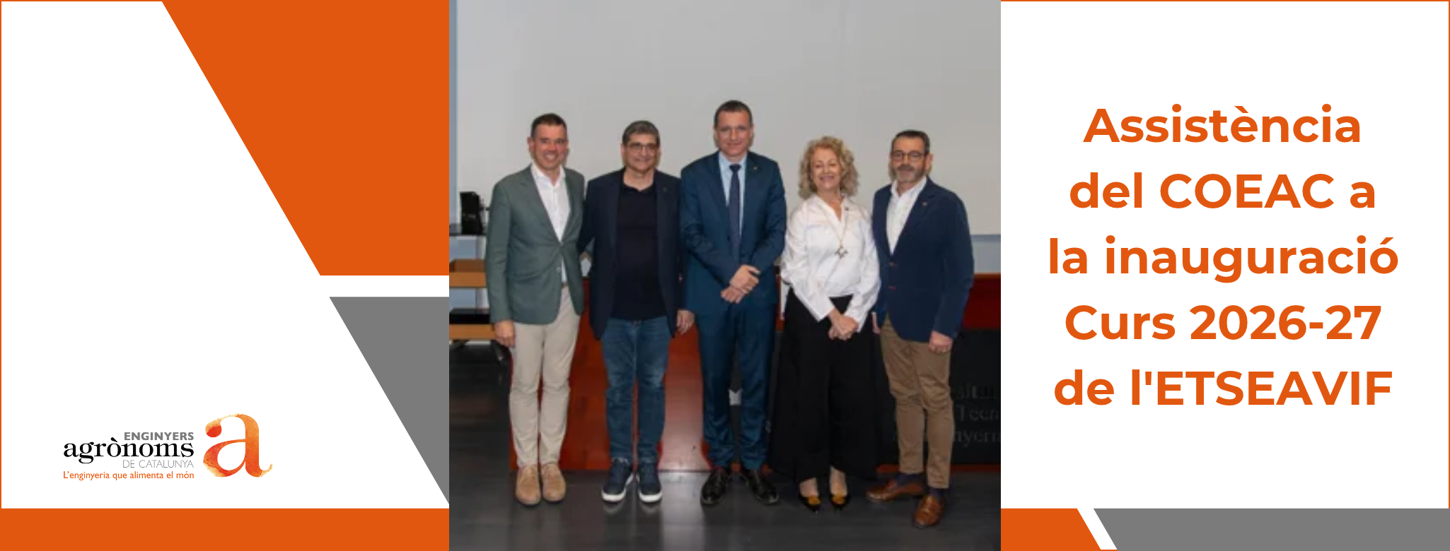 Assistència del COEAC a la inauguració del Curs 2026-27 de l’ETSEAVIF